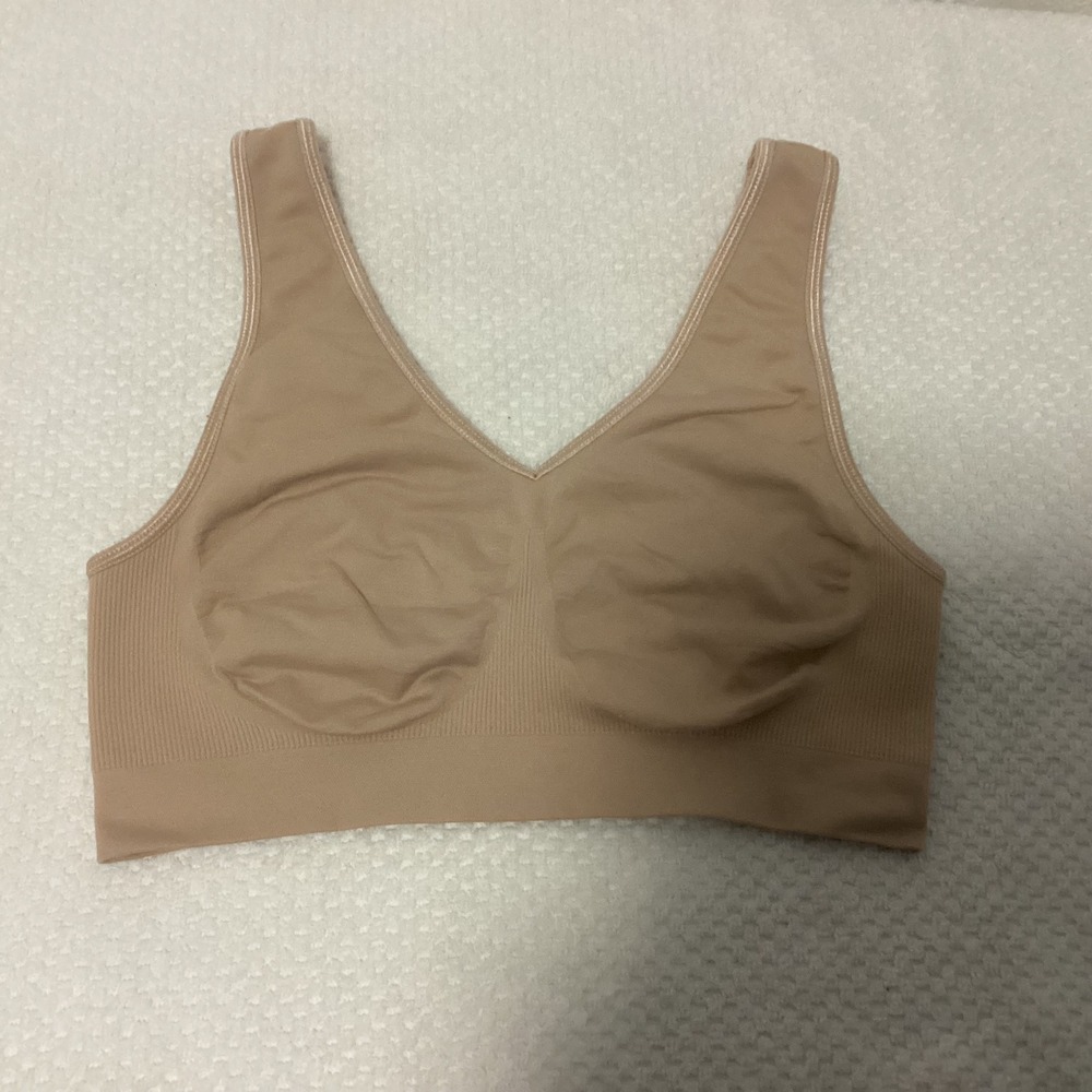 Bali Comfort Revolution Seamless Bralette Nude Beige Wireless Size Large L 7